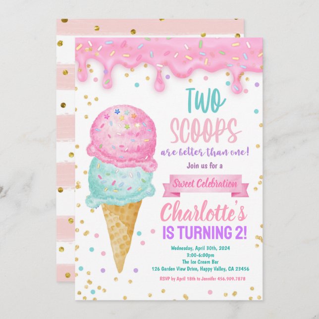 Convite Sorvete Partido 2 - Melhor (Frente/Verso)