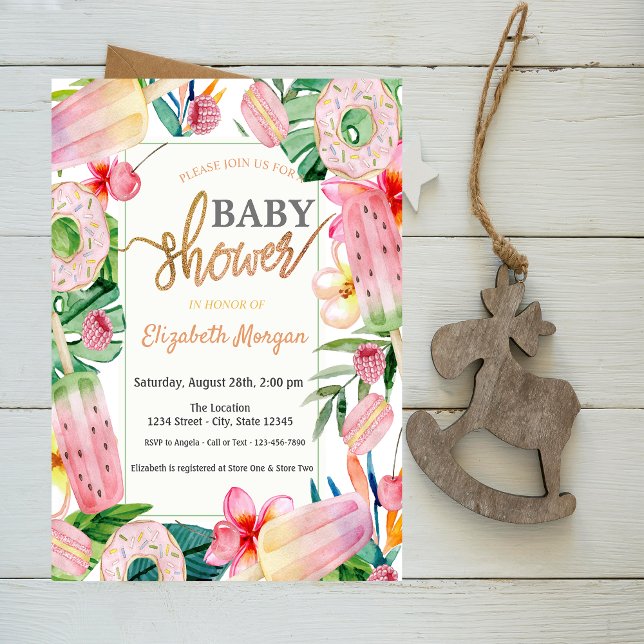 Convite Sorvete,Rosquinha Sweaves Deixa Chá de fraldas (Criador carregado)