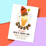 Convite Sorvete Scoops Kids Party<br><div class="desc">Personalize 3 Scoops no convite de aniversário para a menina ou o garoto fazer três anos. Sorvete de convite para festa de aniversário de 3 anos de menina ou garoto. Cores neutrais para a festa de aniversário de 3 anos de menino ou de menina. gráfico de cone abstrato no verso....</div>