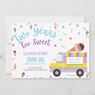 Convite Sorvete Segundo Aniversário Menino