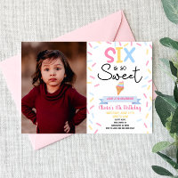 Sorvete Seis É Uma Festa de aniversário 6 Tão Doce
