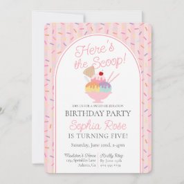 Convite Sorvete Sundae Aqui está a Festa de aniversário de