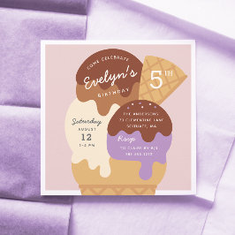 Convite Sorvete Sundae Parte Aniversário de criança