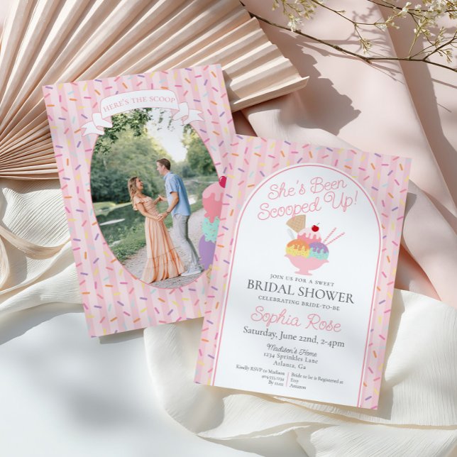 Convite Sorvete Sundae Scoopper Cima Chá de panela Doce (Criador carregado)