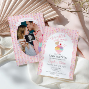 Convite Sorvete Sundae Sprinkled com Chá de fraldas de Amo