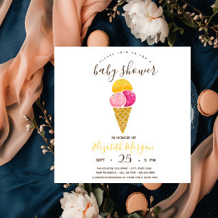 Convite Sorvete Watwecolor,Churrasco Baby Shower