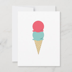 Convite Sorvete Whimsical Double Scoop Cone