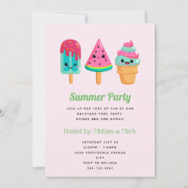 Convite Sorvete Yummy Trio Summer Vibe Party
