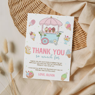 Convite Sorveteria de Sorvete Doce Obrigado