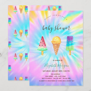 Convite Sorvetes Verão Tie Dye Chá de Bebê