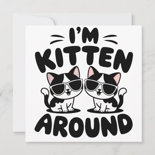 Convite Sou Kitten em torno de Gatos (Frente)