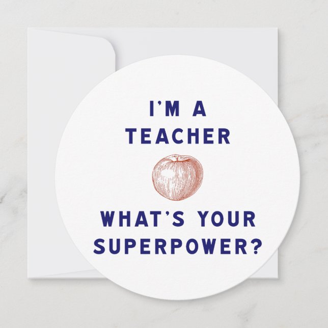 Convite Sou professor [melada] Qual é o seu superpoder? (Frente)