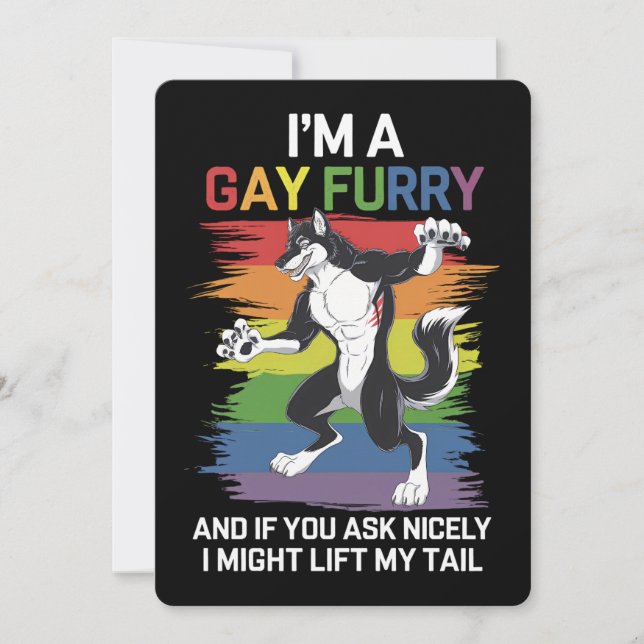 Convite Sou um Gay Fox Rainbow LGBTQ Pride (Frente)