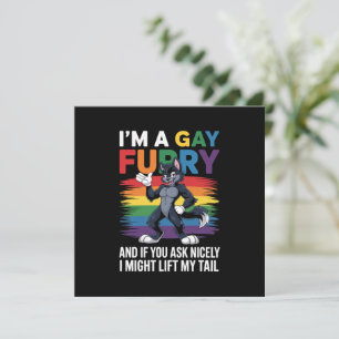 Convite Sou uma Raposa Arco-Íris Gay Furry Orgulho de Lobo
