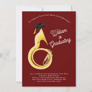 Convite Sousafone Tuba Música Músico Graduação