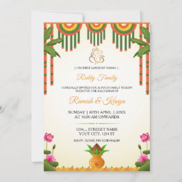 Convite South Indian Kalyanam Wedding Invitation Card