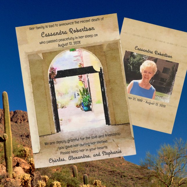 Convite Southwest Themed Aviso de Morte (Criador carregado)