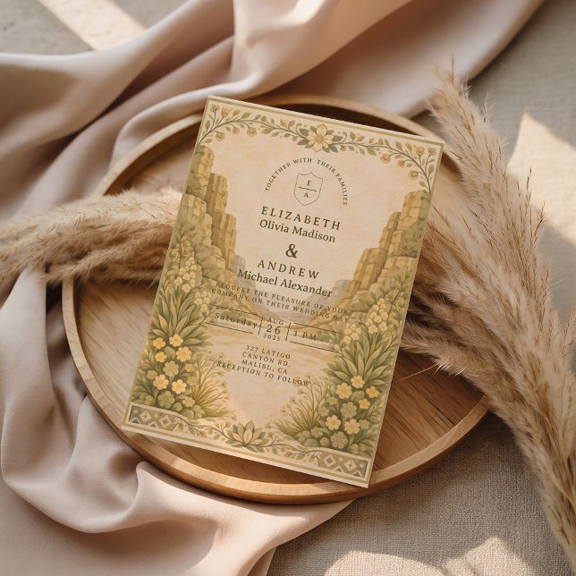 Convite Southwestern Desert Floral Wedding (Criador carregado)