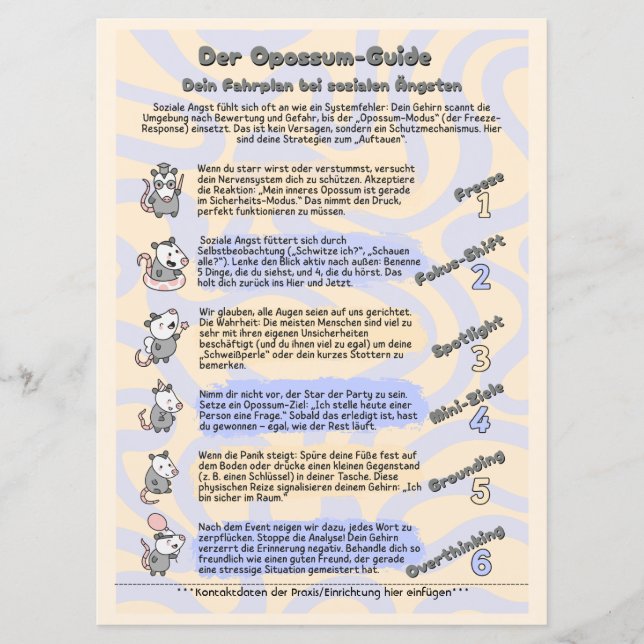 Convite Sozialphobie Handout Psychoedukation *Download* (Frente)