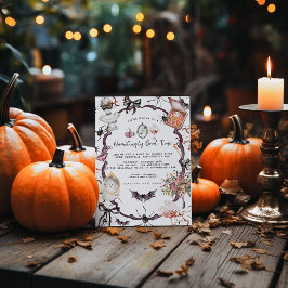 Convite Sozinho Assombrado de Halloween | Cottagecore