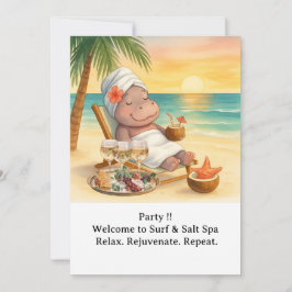 Convite Spa by the beach with Hippo  Invitation