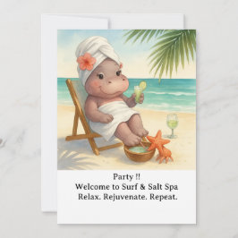 Convite Spa by the beach with Hippo  Invitation