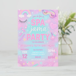 Convite Spa-Jama Spa E Festa de aniversário Sleepover