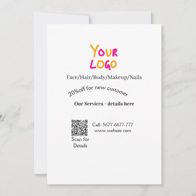 Convite Spa massage salon discount offer services contact  (Frente)