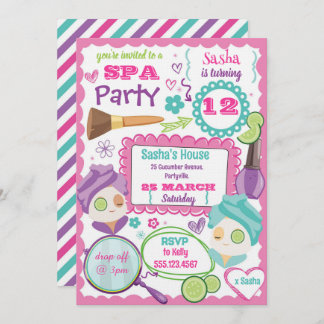 Convite Spa Party Birthday Invitation