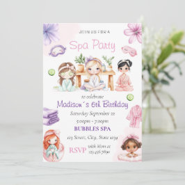 Convite Spa Party Birthday Invitation