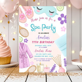 Convite Spa Party Birthday Invitation, Spa Girl