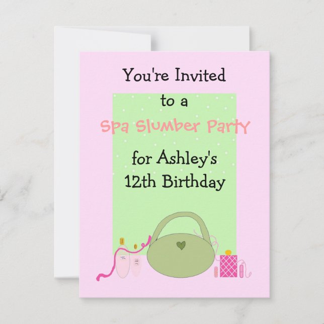 Convite Spa Slumber Party for Girls (Frente)