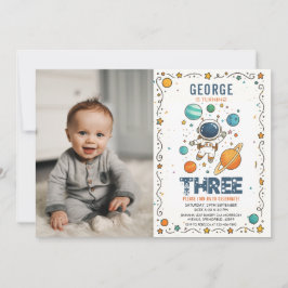 Convite Space Adventure 3rd birthday | Outer Space photo