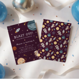 Convite Space Adventure Playful Kids Birthday Party