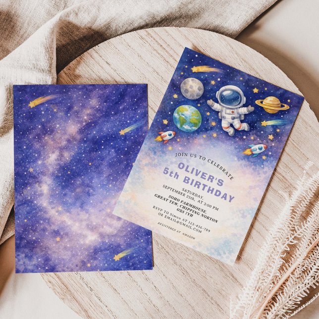 Convite Space Birthday Galaxy Boy Invitation (Criador carregado)