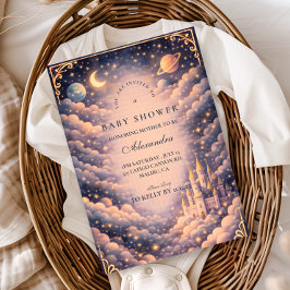 Convite Space Castle Baby Shower