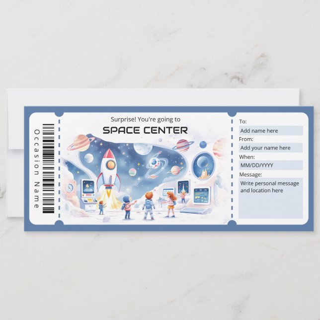 Convite  Space Center Gift Certificate (Frente)