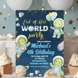 Convite Space Dinosaur Birthday Invitation