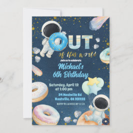 Convite Space donuts Boy Birthday Invitation