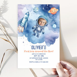 Convite Space First trip em torno do sol Foto