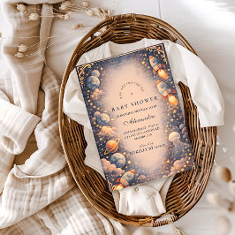 Convite Space Rockets Stars Baby Shower