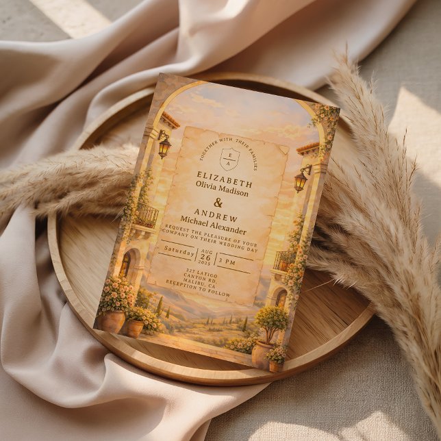 Convite Spanish Archway Romance Wedding (Criador carregado)