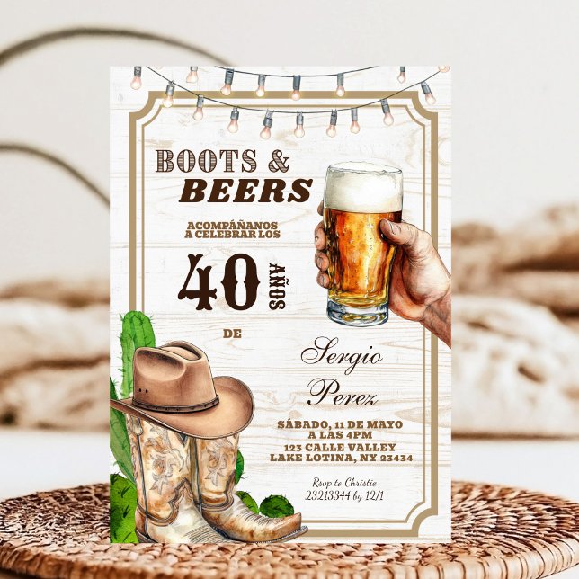 Convite Spanish Mexican Cowboy Adult Man (Criador carregado)