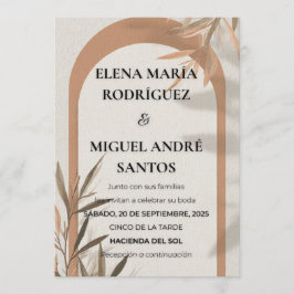 Convite Spanish Wedding Invitation Terracotta Arch Olive