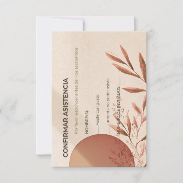 Convite Spanish Wedding RSVP Card Terracotta Arch (Frente)