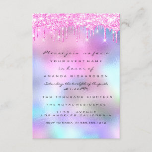 Convite Spark Fuchsia Drips Rosa Drips Noiva Sweet 16