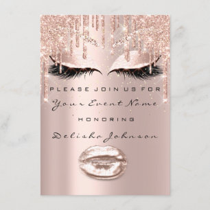 Convite Spark Sweet 16th Drips Glitter Bridal Makeup Lábio