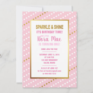Convite Sparkle Birthday Girl