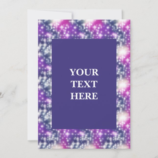 Convite Sparkle Cosmic Purple Abstrato (Frente)