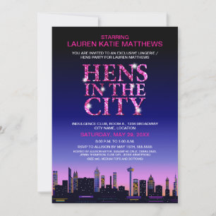 Convite Sparkle Look Hens' / Lingerie de Filme de Poster